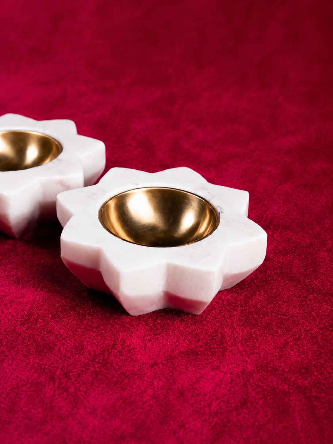 Marble brass diya