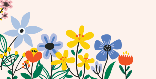Decorative floral footer illustration